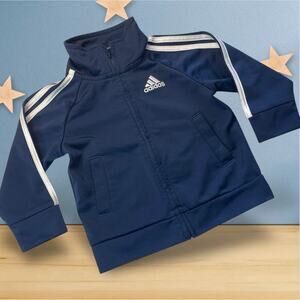 Adidas Infant Baby 9M Blue Track Jacket Full Zip Athletic EUC